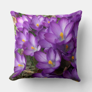 Purple Flowers Throw Pillow