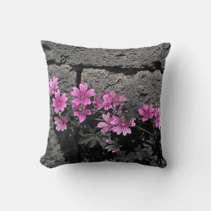 Purple flowers throw pillow