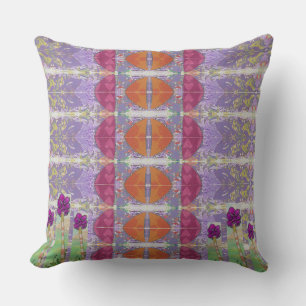 Purple Flowers Throw Pillow