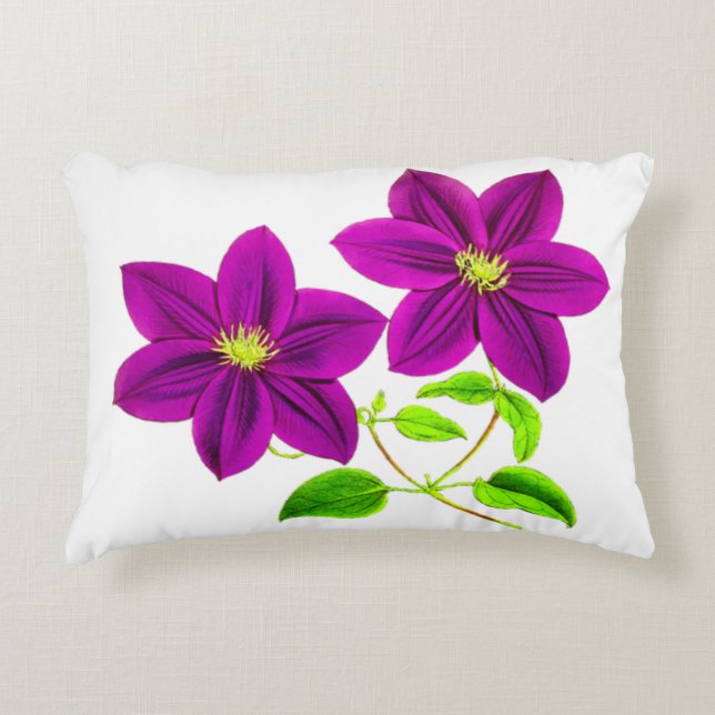 Purple flowers throw pillow. accent pillow (Front)