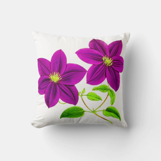 Purple flowers throw pillow. throw pillow (Front)