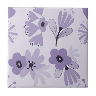 Purple Flowers  Tile