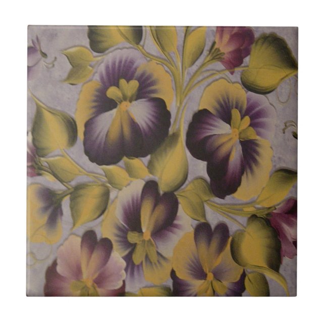 PURPLE FLOWERS TILE (Front)