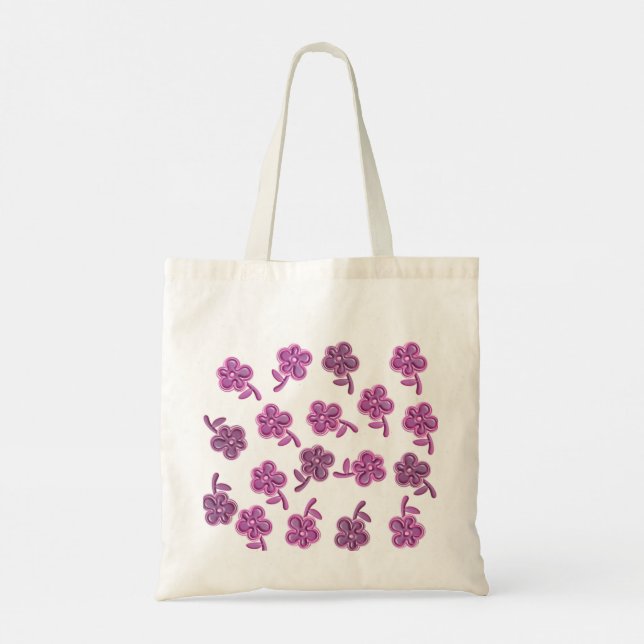 Purple Flowers Tote Bag (Back)