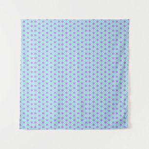 Purple Flowers with Aquamarine and Pink Petals Tapestry