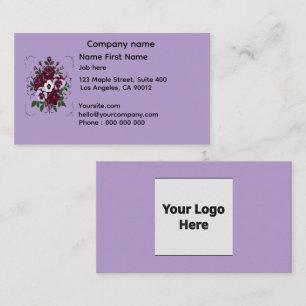 Purple Flowers with custom logo Business Card