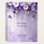 Purple Flowers with Dangling Pearls Planner<br><div class="desc">Beautiful Purple Flowers with Dangling Pearls Planner</div>