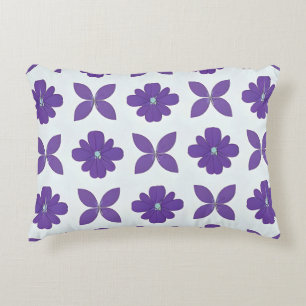 Purple Flowers with Light Background Accent Pillow