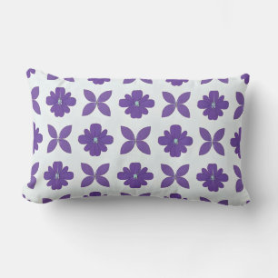 Purple Flowers with Light Background Lumbar Pillow
