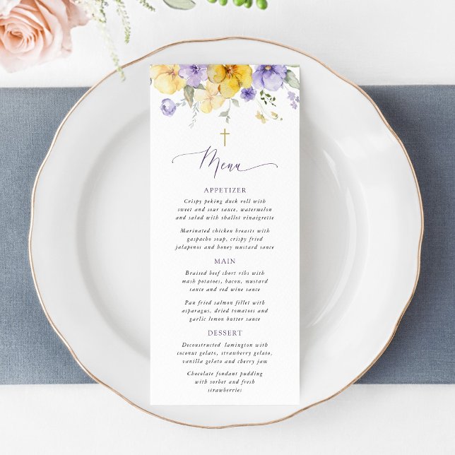 Purple Flowers, Yellow Flowers, Baptism Menu (Créateur téléchargé)
