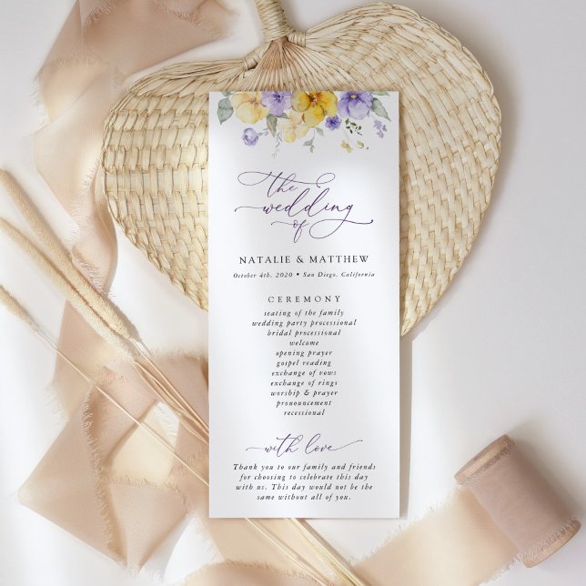 Purple Flowers, Yellow Flowers, Wedding Program (Creator Uploaded)