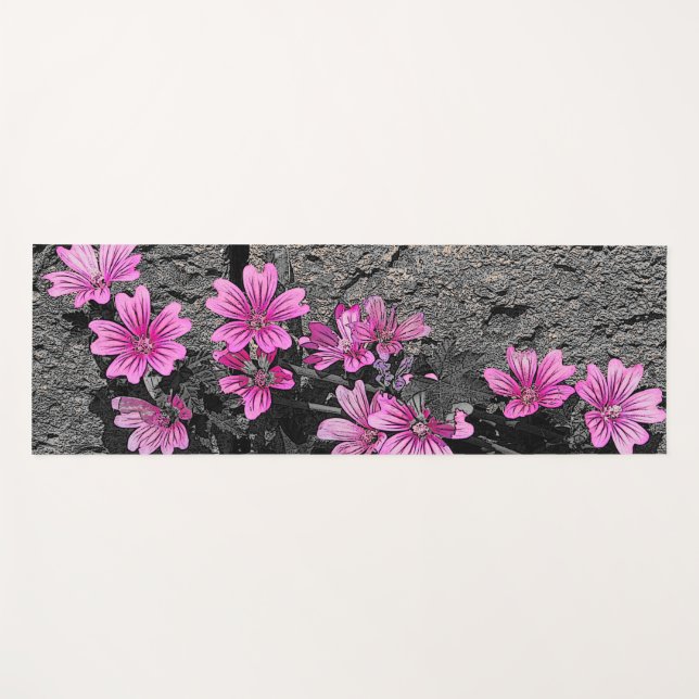 Purple flowers yoga mat (Front (Horizontal))