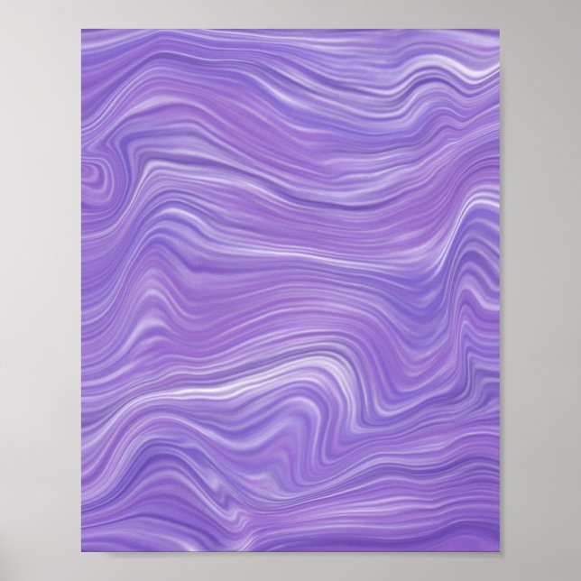Purple Flowing Waves Poster (Front)