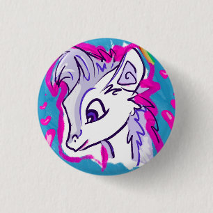 Purple Fluff 1 Inch Round Button