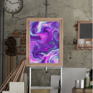Purple Fluid Art Poster