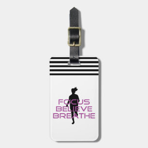 Purple Focus Believe Breathe Luggage Tag