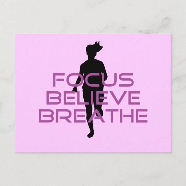 Purple Focus Believe Breathe Postcard (Front)
