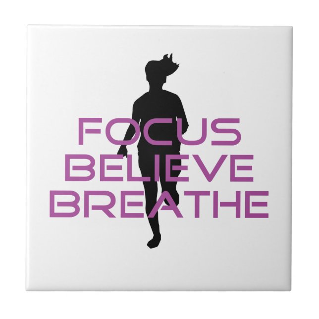 Purple Focus Believe Breathe Tile (Front)
