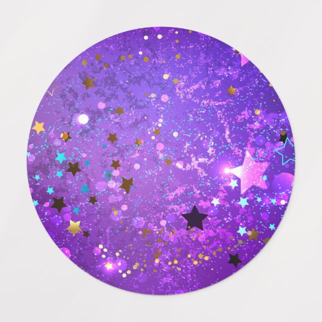 Purple foil background with Stars (Design 1)