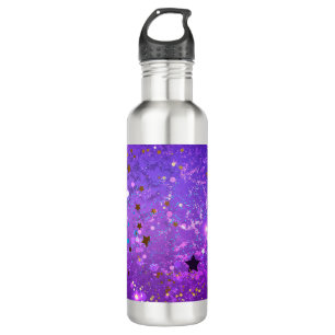 Purple foil background with Stars 710 Ml Water Bottle
