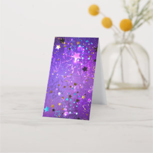 Purple foil background with Stars Appointment Card