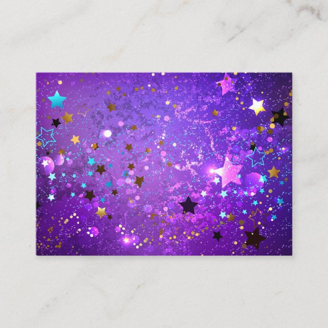 Purple foil background with Stars Appointment Card (Front)