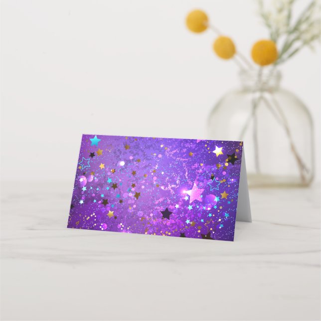 Purple foil background with Stars Appointment Card (Front)