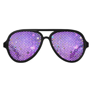 Purple foil background with Stars Aviator Sunglasses