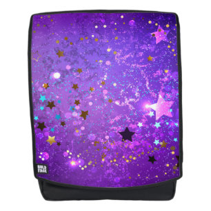 Purple foil background with Stars Backpack