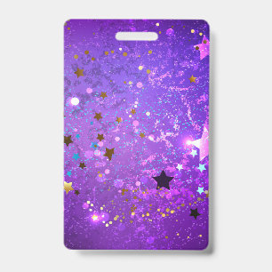 Purple foil background with Stars Badge