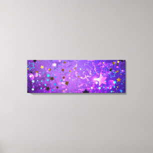 Purple foil background with Stars Canvas Print
