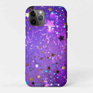 Purple foil background with Stars iPhone 11 Pro Case