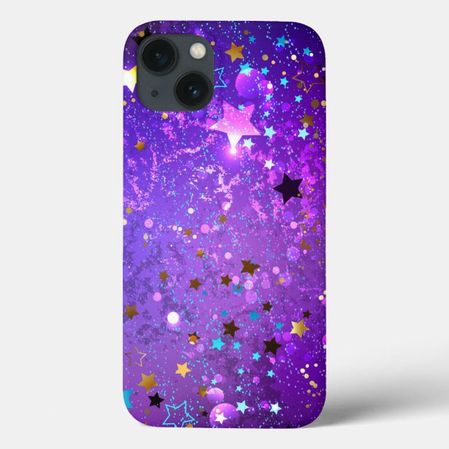 Purple foil background with Stars Case-Mate iPhone Case (Back)
