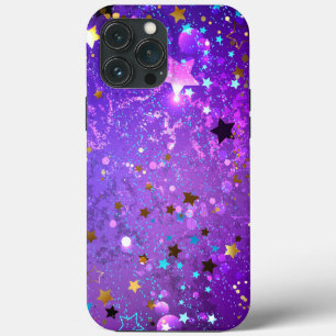 Purple foil background with Stars iPhone 13 Pro Max Case