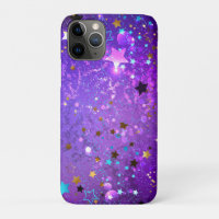 Purple foil background with Stars