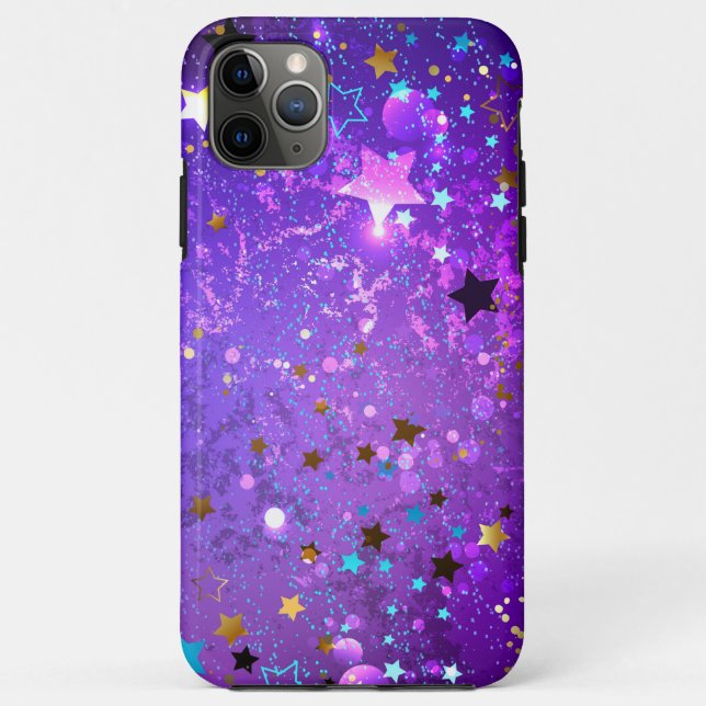 Purple foil background with Stars Case-Mate iPhone Case (Back)
