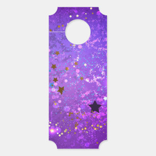 Purple foil background with Stars Door Hanger