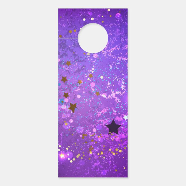 Purple foil background with Stars Door Hanger (Front)