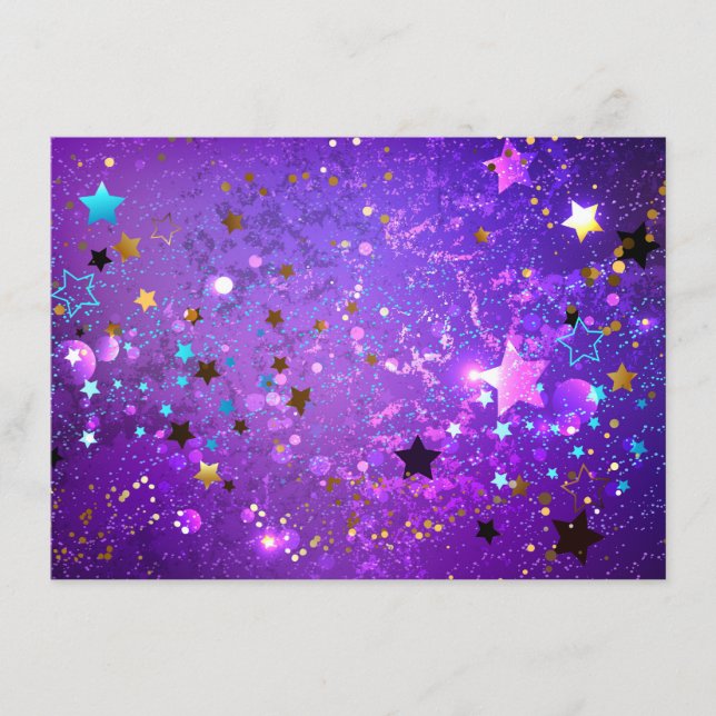 Purple foil background with Stars Enclosure Card (Front)