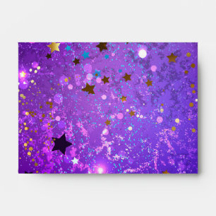 Purple foil background with Stars Envelope