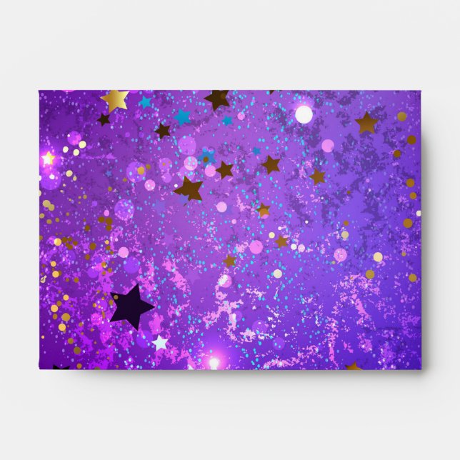 Purple foil background with Stars Envelope (Front)