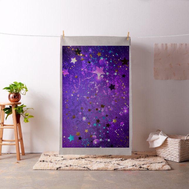 Purple foil background with Stars Fabric (In Situ)