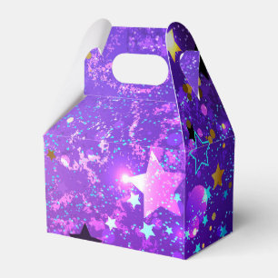 Purple foil background with Stars Favor Box