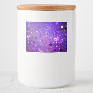 Purple foil background with Stars Food Label
