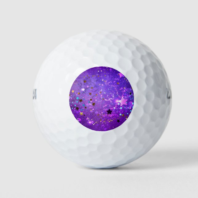 Purple foil background with Stars Golf Balls (Front)