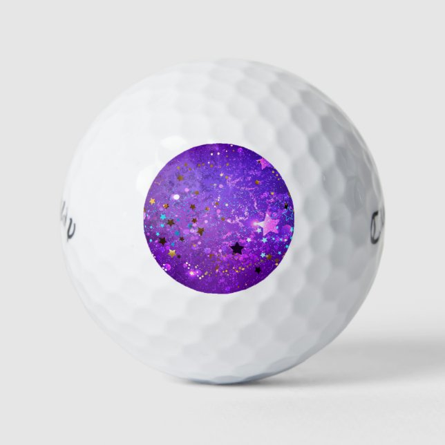 Purple foil background with Stars Golf Balls (Front)
