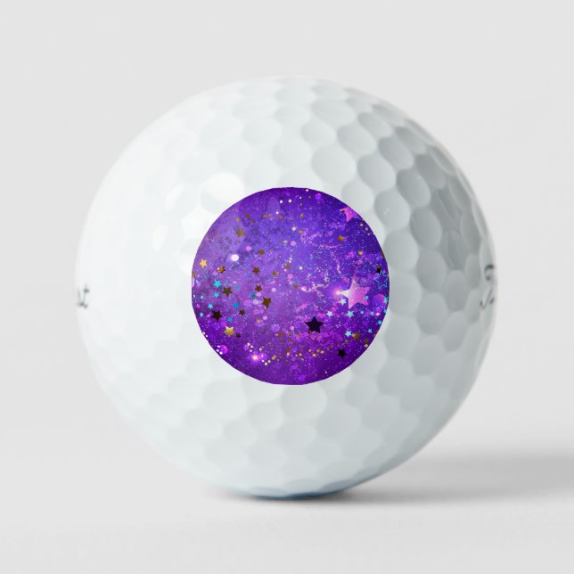 Purple foil background with Stars Golf Balls (Front)