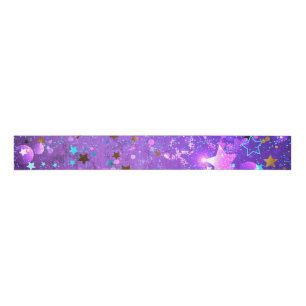 Purple foil background with Stars Grosgrain Ribbon