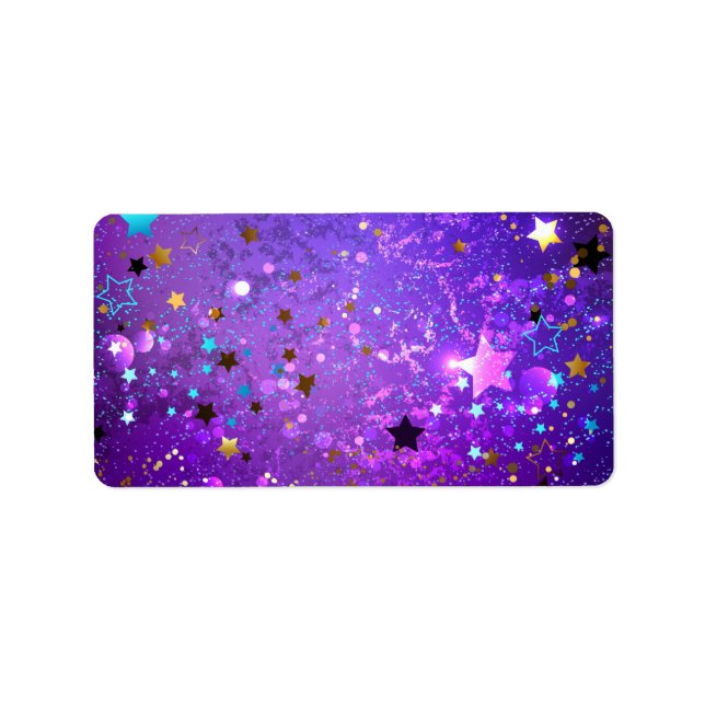 Purple foil background with Stars Label (Front)