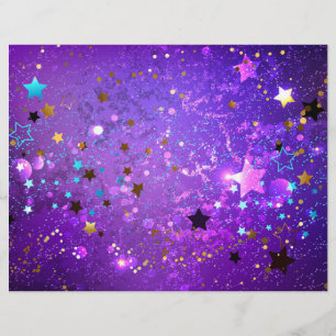 Purple foil background with Stars Letterhead